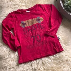 Pulla Bulla America. Tour skate long sleeve T-shirt red graphic 5T